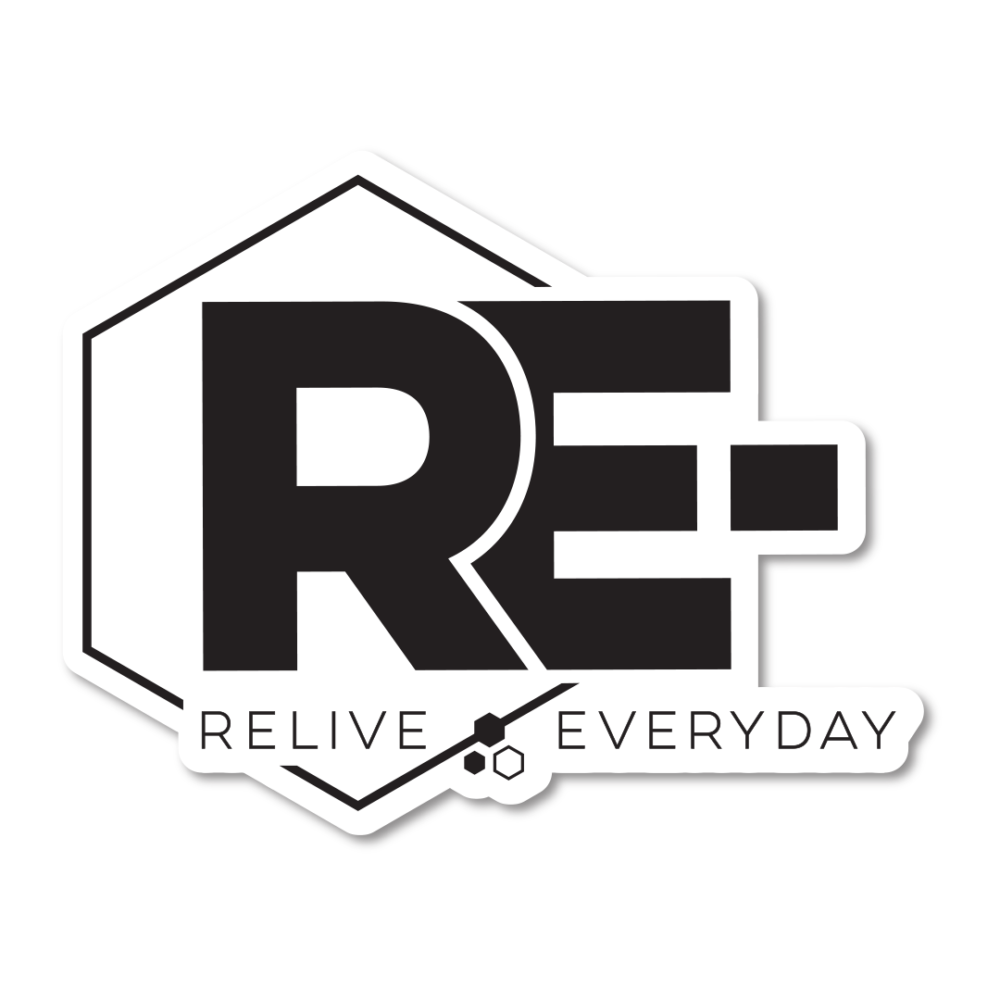 RE White Logo Sticker