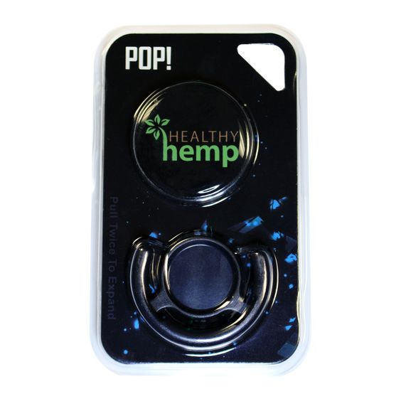 Healthy Hemp Logo Phone Accessory - Black Background with Colored Logo